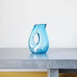 Carafe en verre soufflé- Turquoise