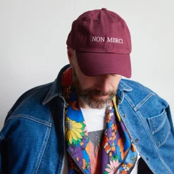 Casquette unisexe brodée Non Merci - Bordeaux