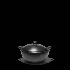 Casserole ovale en argile - Noir