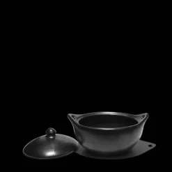 Casserole ovale en argile - Noir
