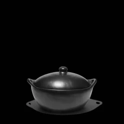 Casserole ovale en argile - Noir