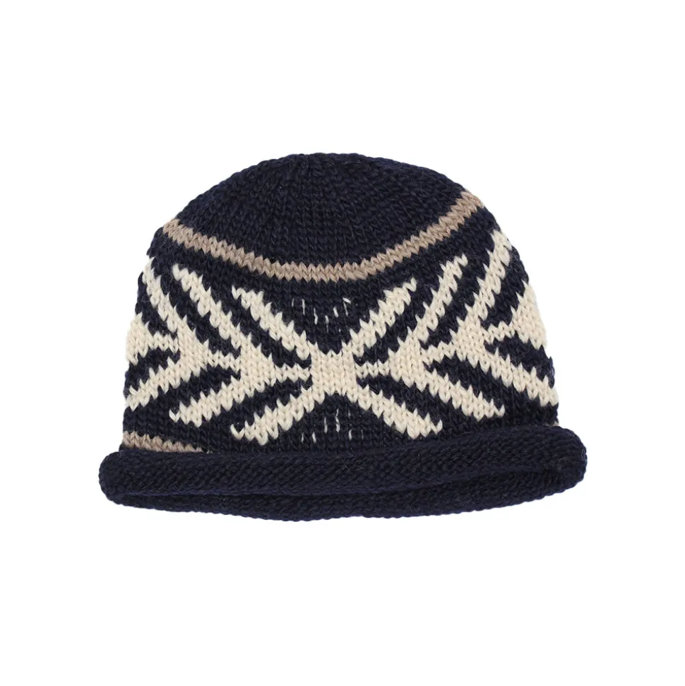 câbleami - Bonnet en laine à motifs - Bleu marine