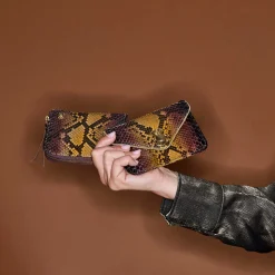 Claris Virot - Porte Carte Python Alex - Marron