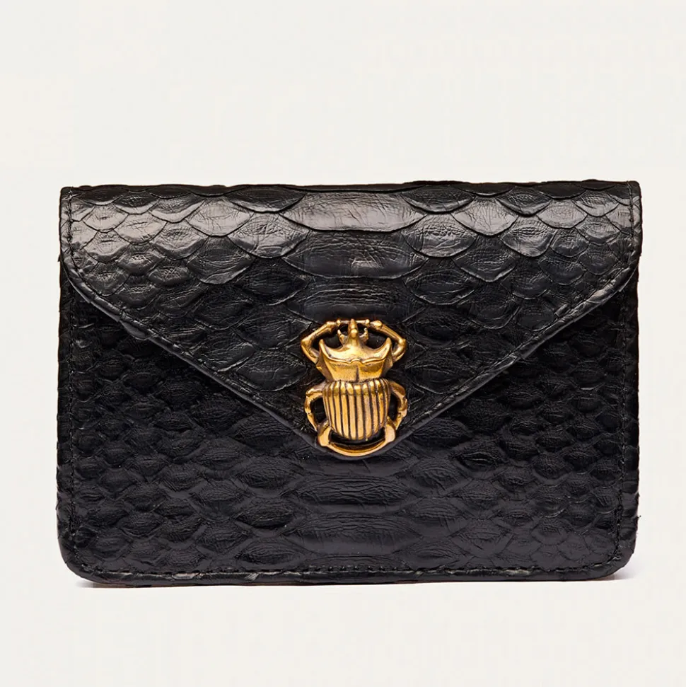 Claris Virot - Porte Carte Python Alex - Noir