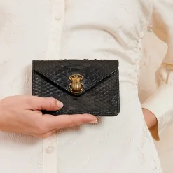Claris Virot - Porte Carte Python Alex - Noir