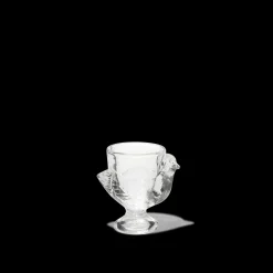 Coquetier poule en verre pressé