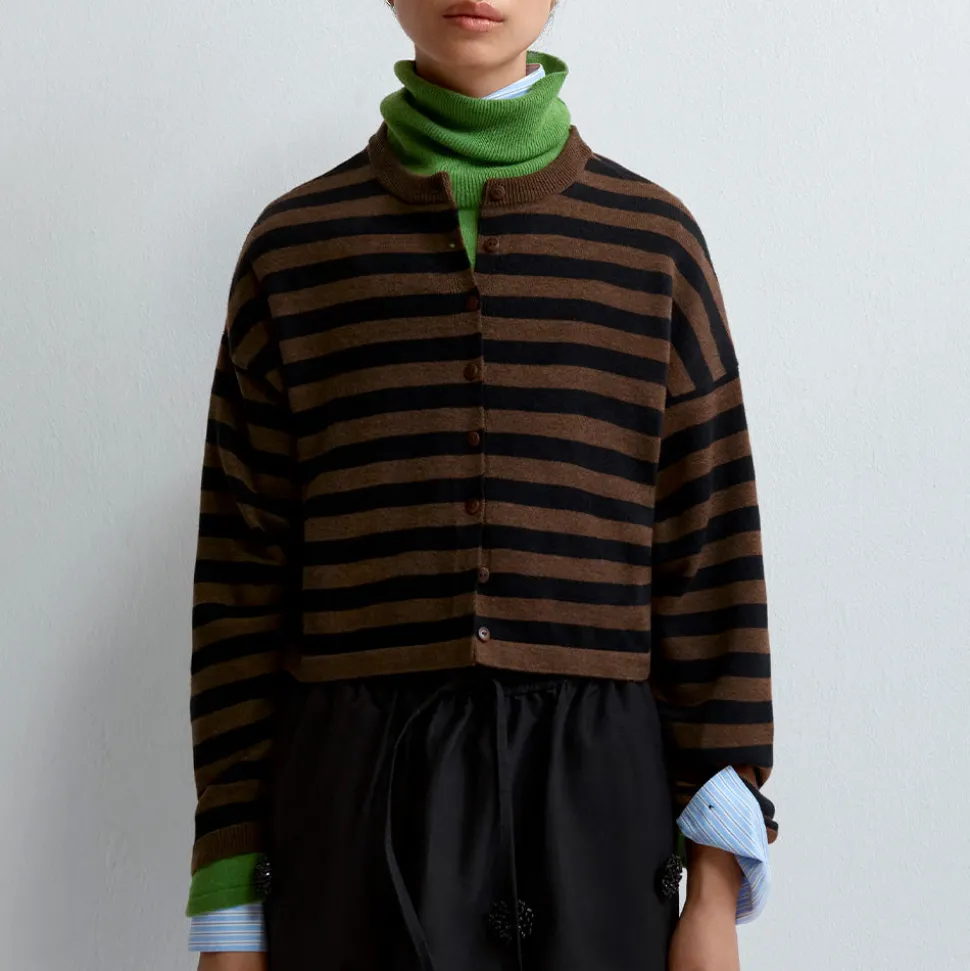 Cordera - Cardigan Rayé - Marron