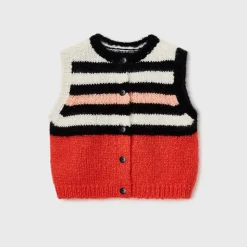 Cordera - Gilet Rayé - Rouge