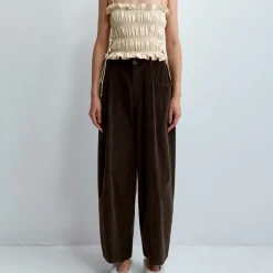 Cordera - Pantalon Velours Baggy - Marron