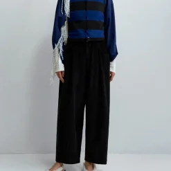 Cordera - Pantalon Velours Baggy - Noir