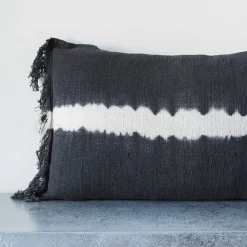 Coussin en coton Tami - Tye Dye Noir