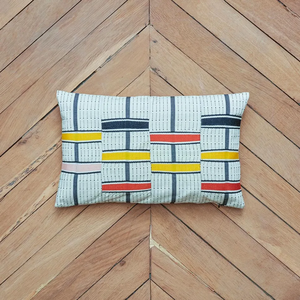 Coussin Kente tissé - Gingembre