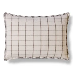 Coussin Merci - Carreaux Brun Cha Iro