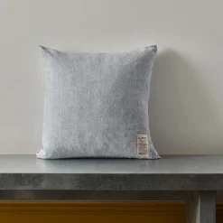 Coussin épais en lin - Chambray Bleu