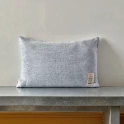Coussin épais en lin - Chambray Bleu