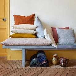 Coussin épais en lin - Chambray Bleu