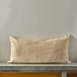 Coussin épais en lin - Chambray Jaune