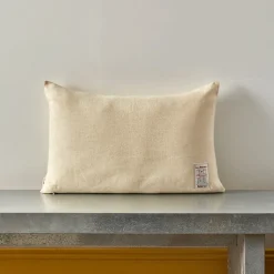 Coussin épais en lin - Chambray Jaune
