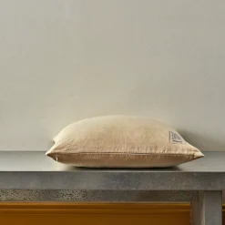 Coussin épais en lin - Chambray Jaune