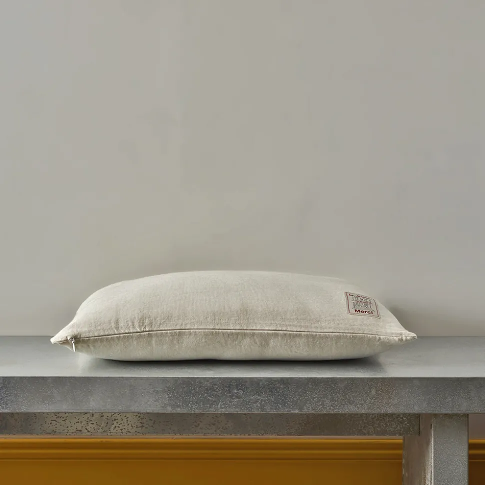 Coussin épais en lin - Chambray Pierre