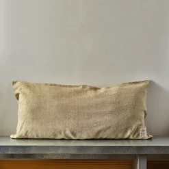 Coussin épais en lin - Chambray Olive