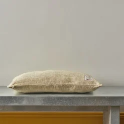 Coussin épais en lin - Chambray Olive