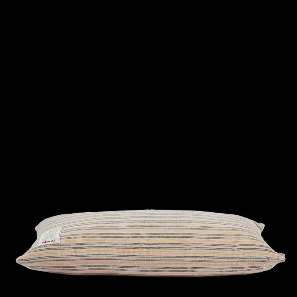 Coussin épais en lin - Rayures Matelas Bleu & Jaune Asahi
