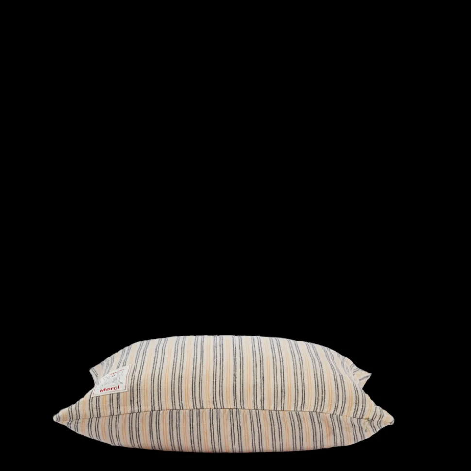 Coussin épais en lin - Rayures Matelas Bleu & Jaune Asahi