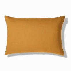 Coussin épais en lin - Uni Olive