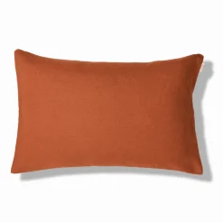 Coussin épais en lin - Uni Brique de Sienne