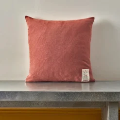 Coussin épais en lin - Uni Rose