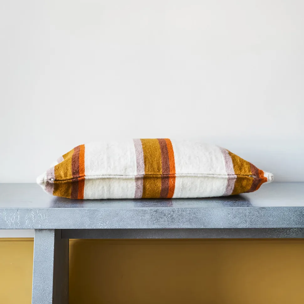 Coussin rayé - Moutarde