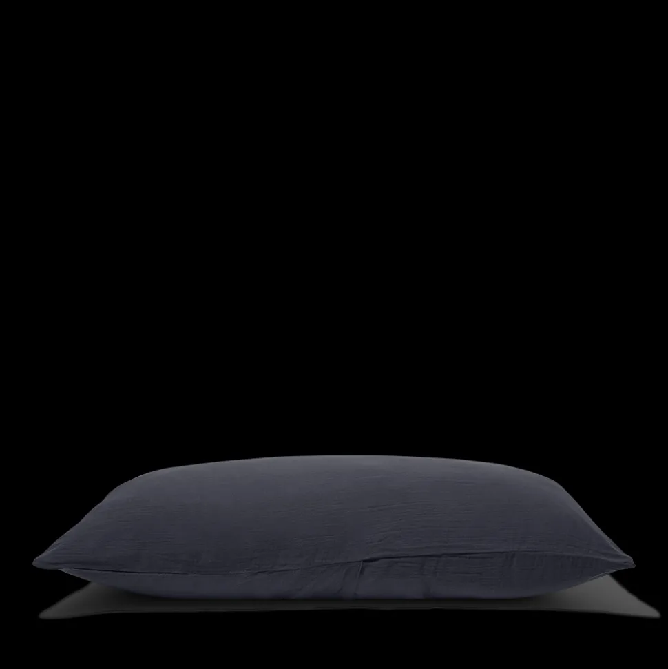 Coussin rectangle en gaze de coton - Gris Fusain