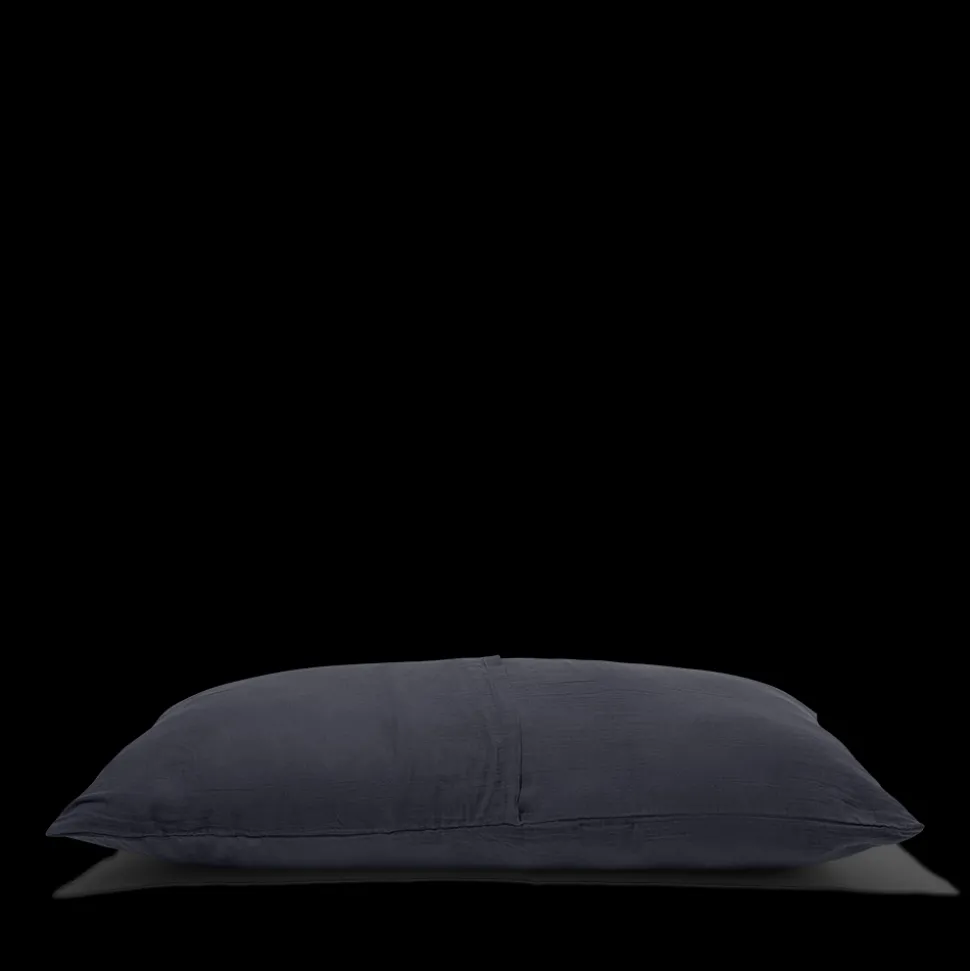 Coussin rectangle en gaze de coton - Gris Fusain