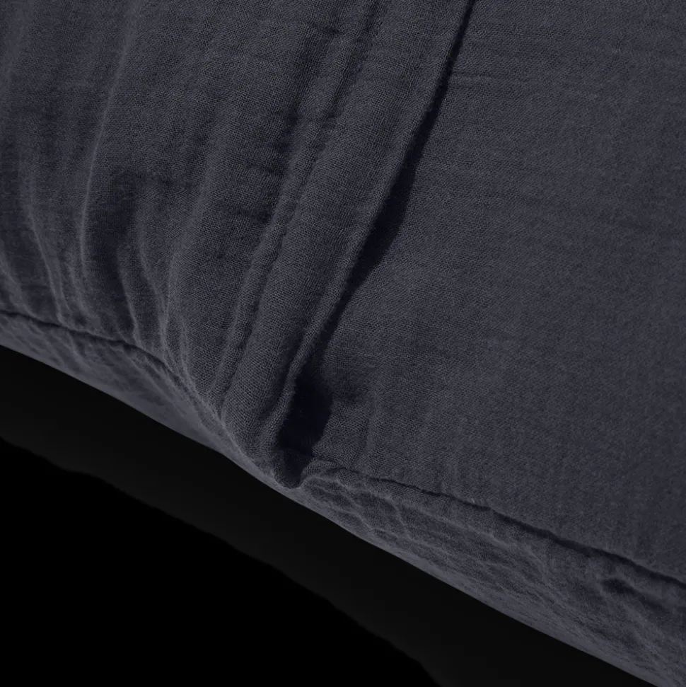 Coussin rectangle en gaze de coton - Gris Fusain