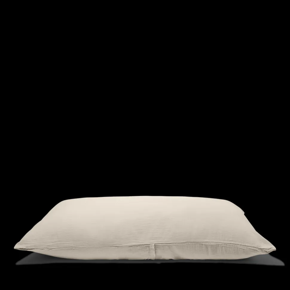 Coussin rectangle en gaze de coton - Beige Quai de Seine