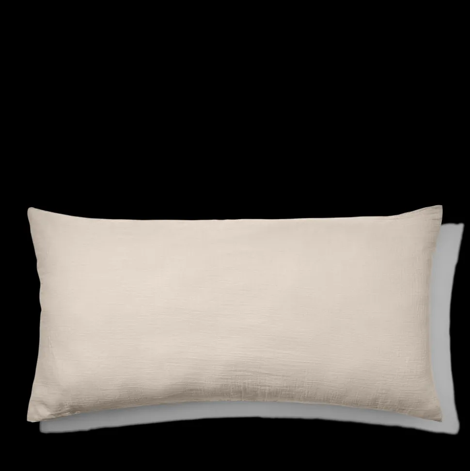 Coussin rectangle en gaze de coton - Beige Quai de Seine
