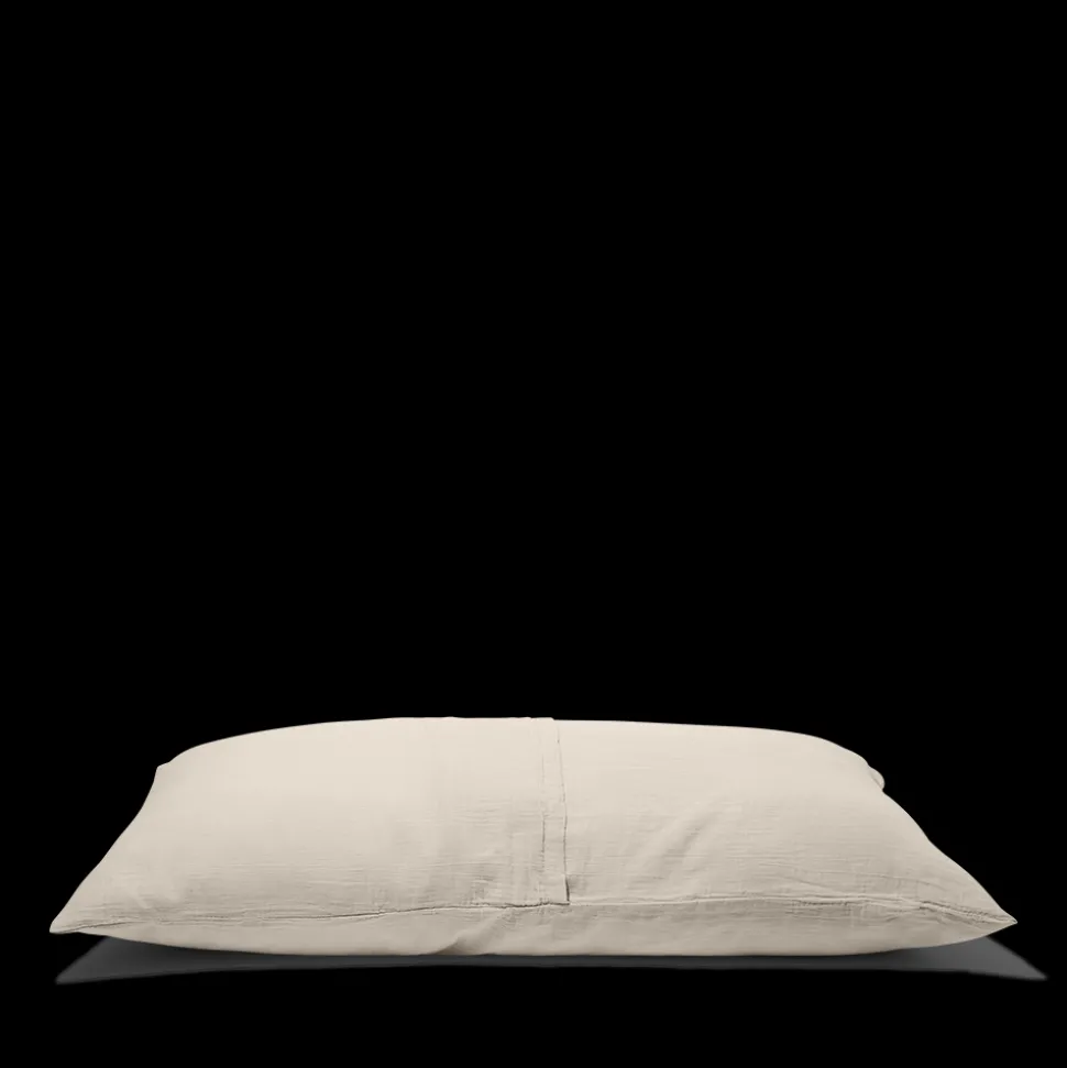 Coussin rectangle en gaze de coton - Beige Quai de Seine