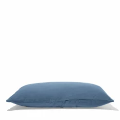 Coussin rectangle en gaze de coton - Bleu zinc
