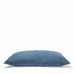 Coussin rectangle en gaze de coton - Bleu zinc