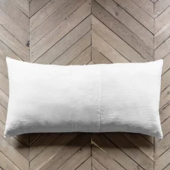Coussin rectangle en lin lavé - Blanc Optique