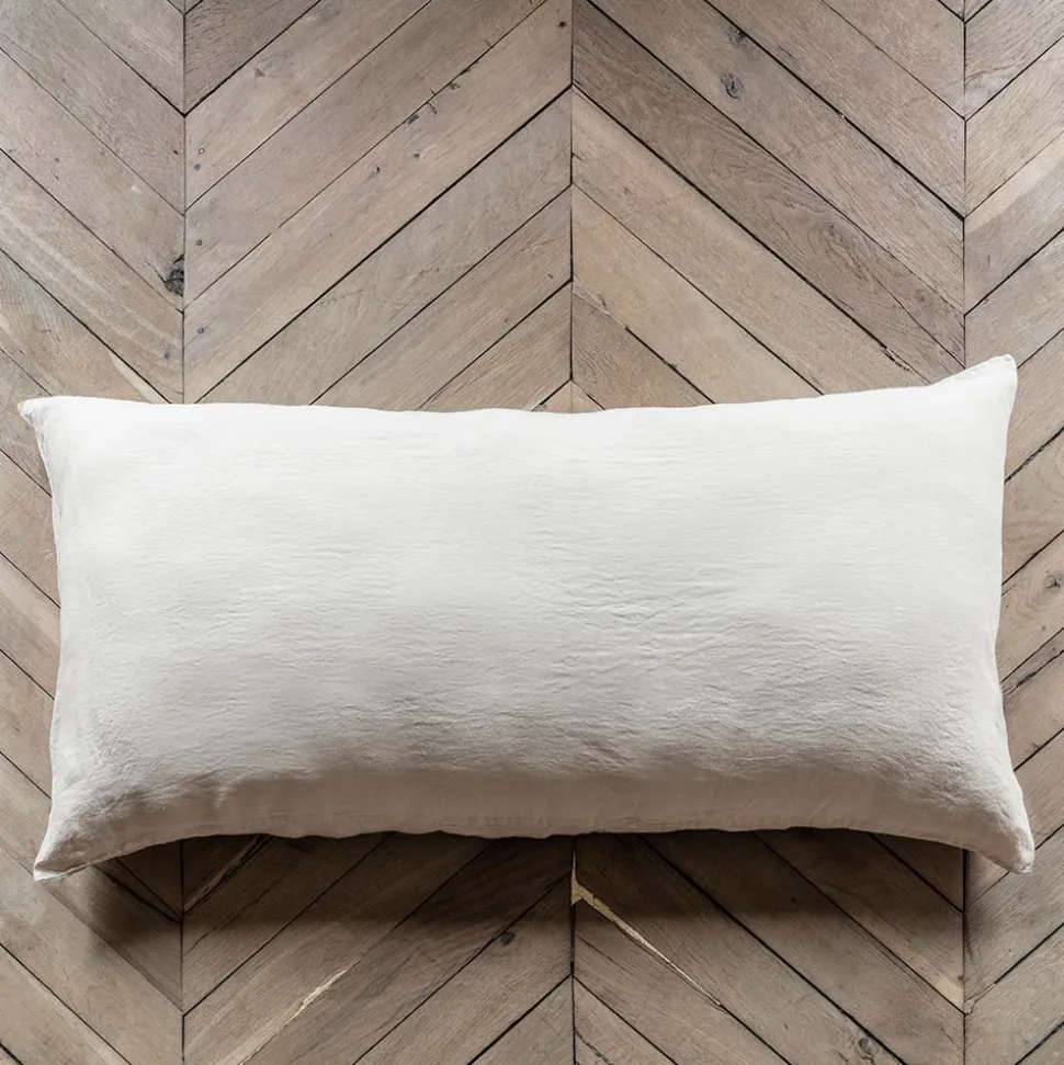 Coussin rectangle en lin lavé - Pierre