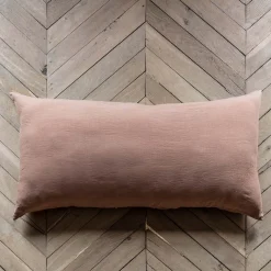 Coussin rectangle en lin lavé - Rose Argile