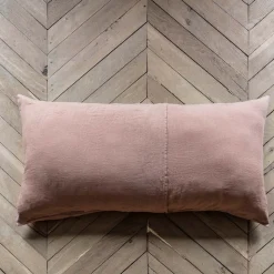Coussin rectangle en lin lavé - Rose Argile