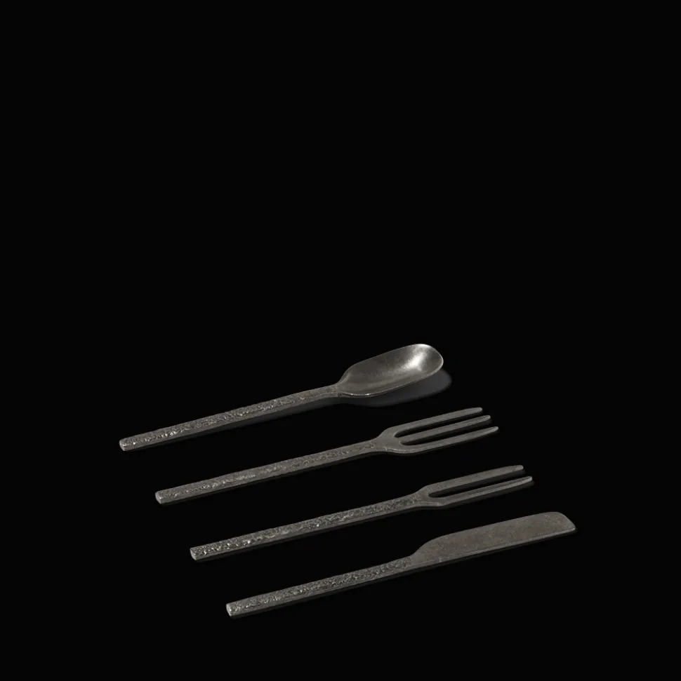 Couteau en métal martelé - Anthracite - La Nouvelle Table