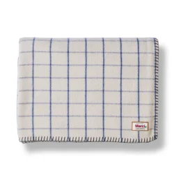 Couverture Merci - Carreaux Bleu Shibori