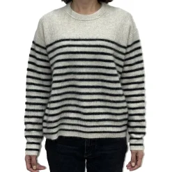 C.T.plage x Merci - Pull Rayé - Gris/Bleu