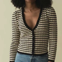 Dôen - Cardigan Chandel - Beige à rayures