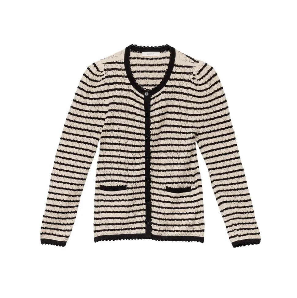 Dôen - Cardigan Therese - Beige rayé