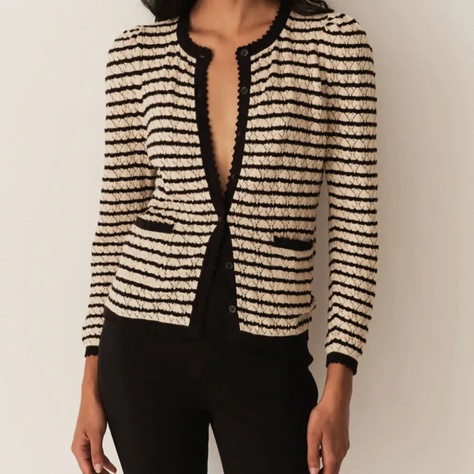 Dôen - Cardigan Therese - Beige rayé